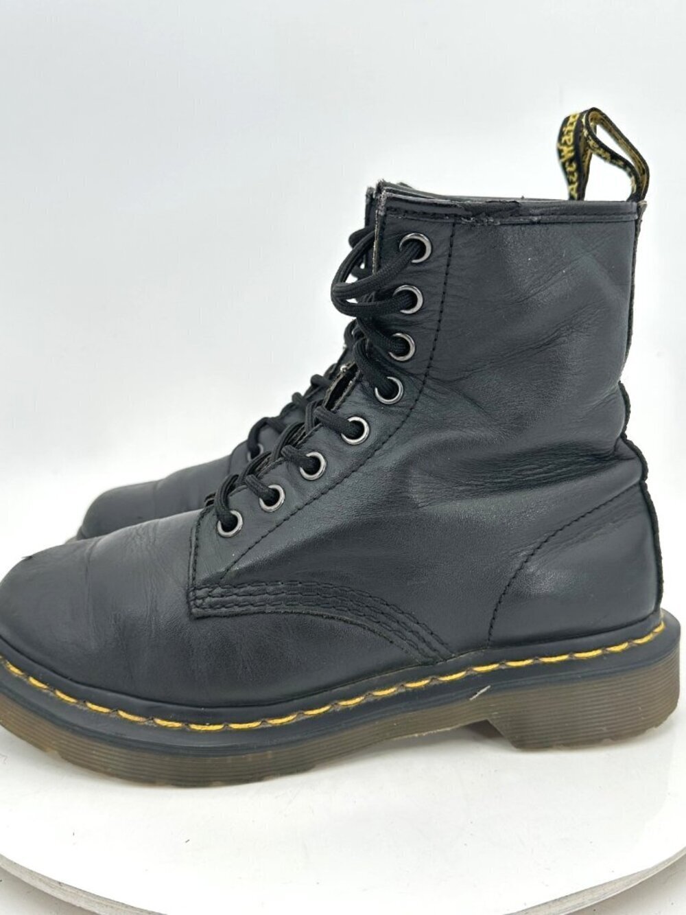 Dr. Martens The Original Women Size 6 Black Smooth Leather Lace Up Combat Boot